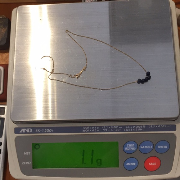 14k lapis lazuli bead necklace - Picture 6 of 7